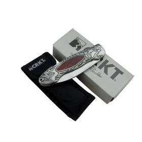 CRKT CR 0124 RD Kamp Çakı 20 cm - Metal Desenli Sap, Kılıflı, Kutulu