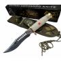 Halmak,BCY-Beyaz,Bıçaklar,Halmak Beyaz Kurt Tırtıklı Oluklu Komando Bıçağı 30 cm - Kamuflaj Kılıflı