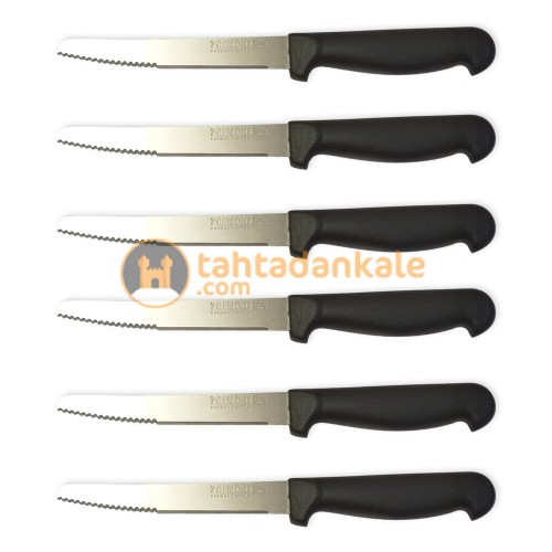 Muhtelif,MYDN-PMB126,Sebze & Meyve Bıçakları,Premont İtalyan 6 lı Tırtıklı + Düz Meyve, Sebze Bıçağı 11,5 cm