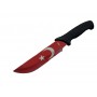 Muhtelif,BCY-MF032RD,Bıçaklar,Ayyıldız MF032 RD Kırmızı Av Bıçağı 31cm - Testere Detaylı Bıçak, Kılıflı, Plastik Sap