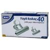 MAS-950 Beyaz, Metal Kıskaç, Yaylı Cilt Kıskaçı - 40mm, 24 Parça