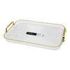 Organizers ORG-750 Shine Mika Kristal, Plastik Tepsi Gold Kulp Kenar - 42x30x3 cm