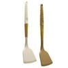 Pablito Home PBT-177 Silikon, Eğik Spatula, Ahşap Bambu Sap, Silikon Kılıflı - 32 cm