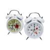 Twin Bell Alarm Clock ENF-197-B Büyük, Resimli Kardan, Metal Kasa Masa Çalar Saat